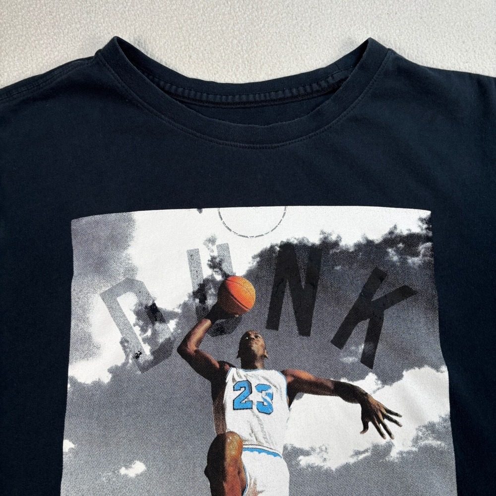 Jordan Graphic T-Shirt Men's M Black Dunk From Above 100% Cotton Basketball - Picture 4 of 13